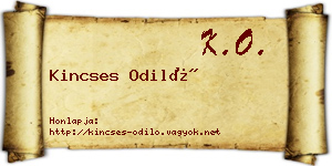 Kincses Odiló névjegykártya